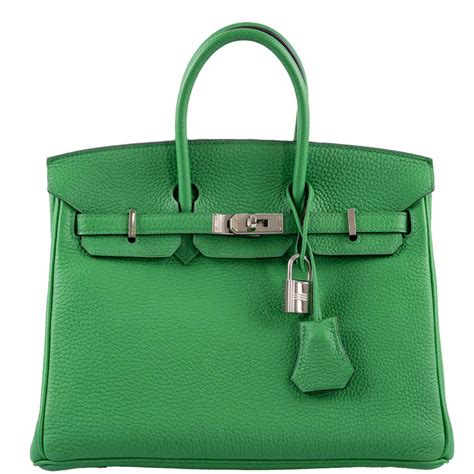 Hermès Birkin 25 Bambou (Bamboo) Green Togo with 